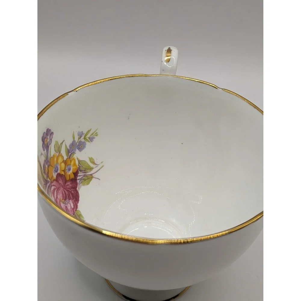Royal Stafford England Tea‎ Cup And Saucer Mint Green White Floral Design
